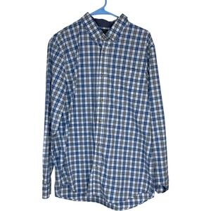 Lee Regular Fit Long Sleeve Plaid Button Down Shirt Men Size L‎ Stretch Cotton
